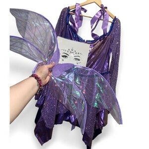 SOLD-NWT Trickz N Treatz plus size 2x purple and blue iridescent fairy costume